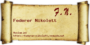 Federer Nikolett névjegykártya