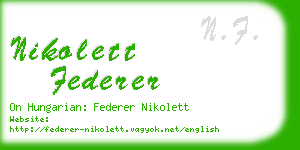 nikolett federer business card